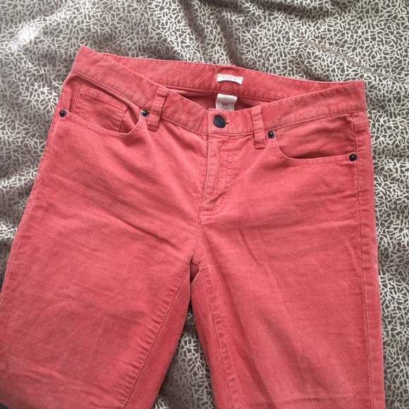 J. Crew Pants - J Crew pink cord skinny ankle crop pant 28